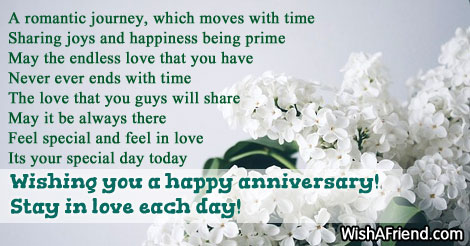 A romantic journey, which moves with, Anniversary Wish