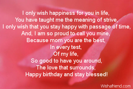 Mom Birthday Poems