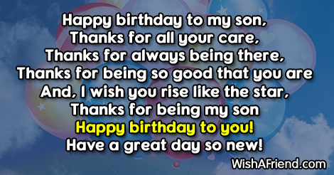 To my dear son, Son Birthday Poem