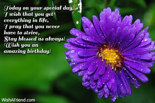 Today on your special day, I, Happy Birthday Greetings