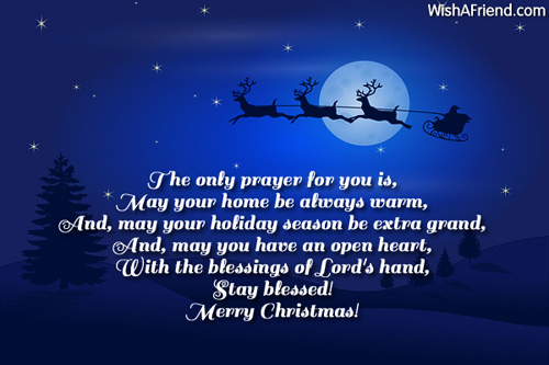 The only prayer for you is, May, Religious Christmas Saying