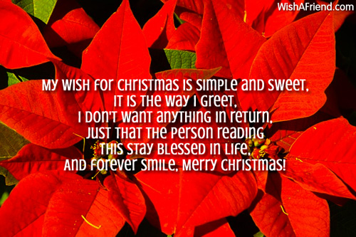 My wish for Christmas is simple, Christmas Saying