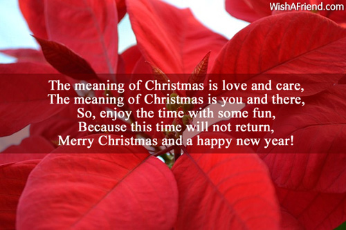 The meaning of Christmas is love, Merry Christmas Wish