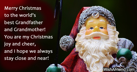 Merry Christmas to the world's best, Christmas Message for Grandparents