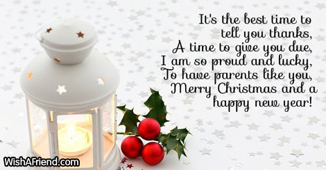 It's the best time to tell, Christmas Message For Parents