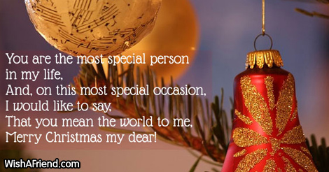 You Are The Most Special Person, Christmas Message For Her