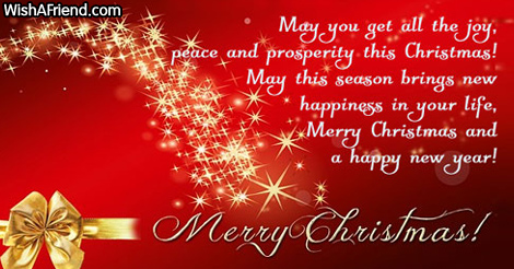 May you get all the joy,, Christmas Card Message