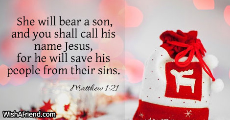 &quot;She will bear a son, and, Biblical Christmas Quote