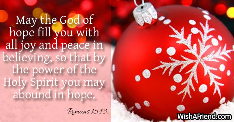 &quot;May the God of hope fill, Biblical Christmas Quote