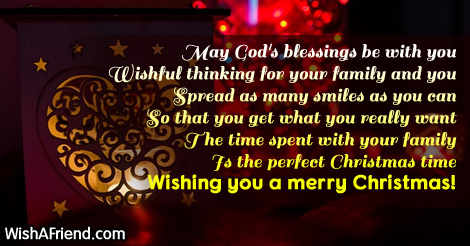 May God's blessings be with you, Christmas Message For Family