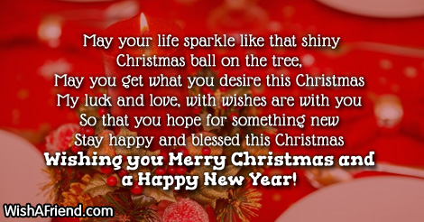 May your life sparkle like that, Merry Christmas Wish