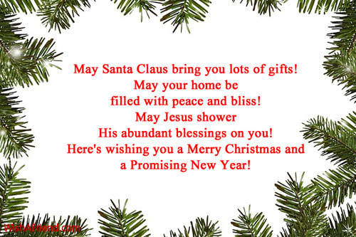 May Santa Claus bring you lots, Christmas Message