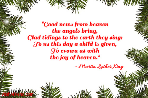 &quot;Good news from heaven the angels, Famous Christmas Quote