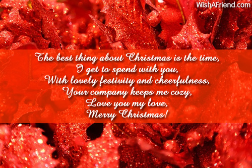 The best thing about Christmas is, Christmas Message for Boyfriend