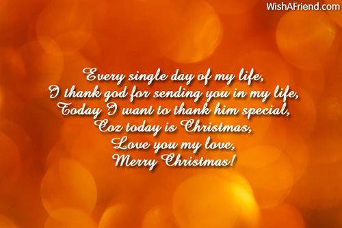Every single day of my life,, Christmas Message for Boyfriend