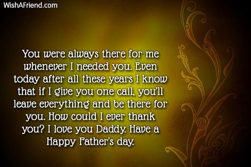 You were always there for me, Father's Day Message