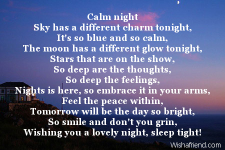 Calm Night, Good Night Poem