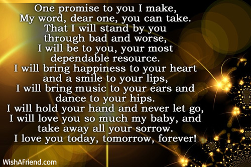 i promise to love you forever poems