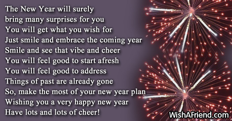 It will surely bring in smile, New Year Poem