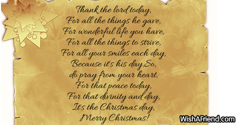 Thank the Lord for love , Famous Christmas Poem