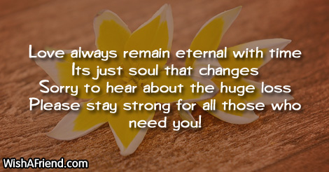 Love always remain eternal with time Its, Sympathy Message Love always remain eternal with time Its, Sympathy Message