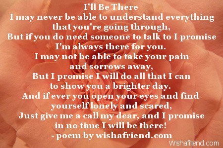 I'll Be There , Sympathy Poem