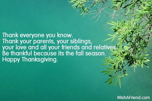 Thank everyone you know. Thank your, Thanksgiving Message