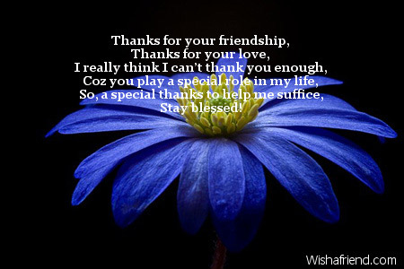 Thanks for your friendship, Thanks for, Thank You Message