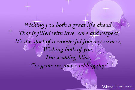 Wishing you both a great life Wedding Card Message